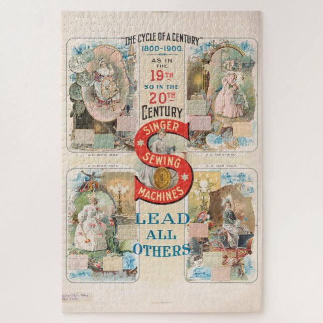 Vintage Sängernähmaschine Puzzle (Vertikal)