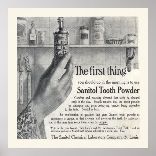 Vintage Sanitol Tooth Powder Ad from 1906 Poster (Vorne)