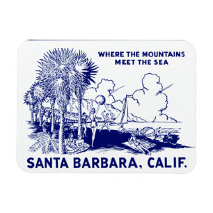 Vintage Sankt Barabara Kalifornien Magnet
