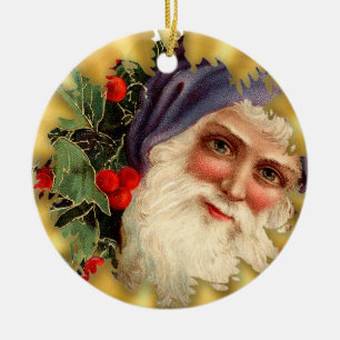 Vintage Sankt stellen Keramik-Weihnachtsverzierung Keramik Ornament