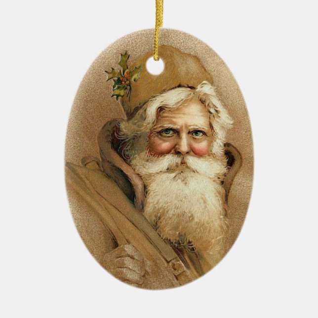 Vintage Sankt-Verzierungen Keramikornament (Vorne)