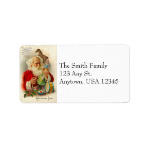 Vintage Santa Address Labels Adressaufkleber