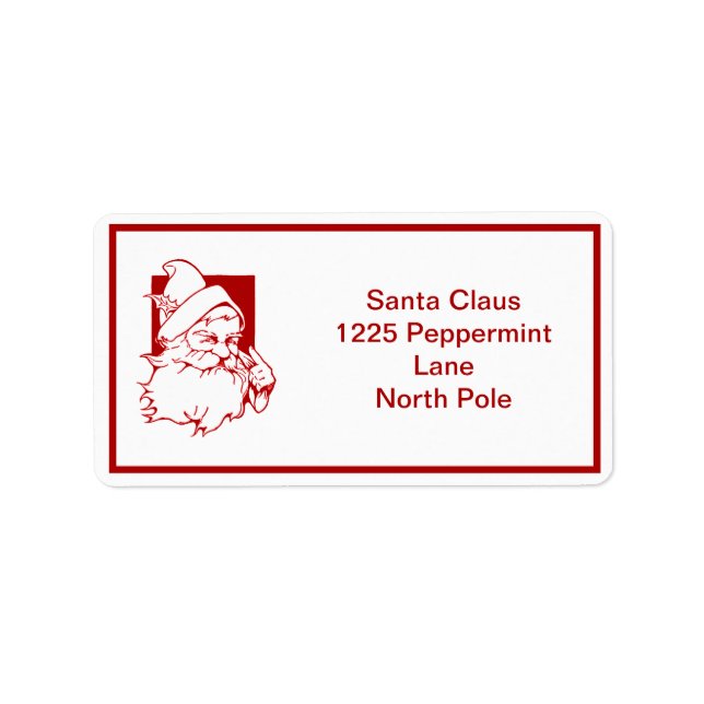 Vintage Santa Address Labels Adressaufkleber (Vorne)