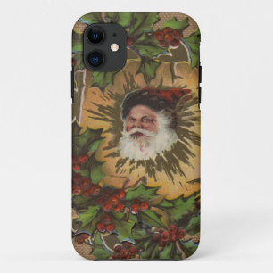 Vintage Santa Antik Weihnachten Stechpalme Case-Mate iPhone Hülle