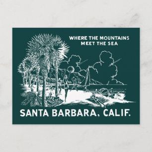 Vintage Santa Barabara Kalifornien Postkarte