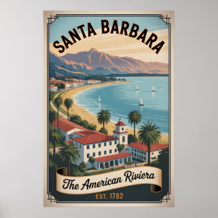 Vintage Santa Barbara Kalifornien Retro-Reise Poster