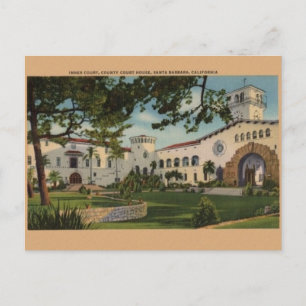 Vintage Santa Barbara Landkreis Court House Postca Postkarte