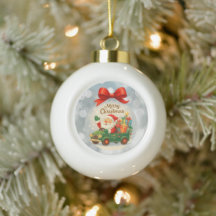 Vintage Santa car ornament