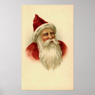 Vintage Santa Card Poster