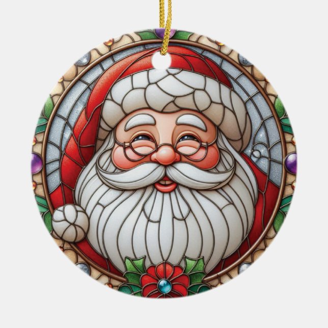 Vintage Santa Christmas Keramik Ornament (Vorne)