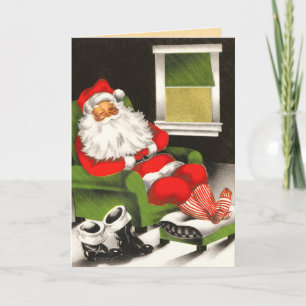 Vintage Santa Claus Card Feiertagskarte