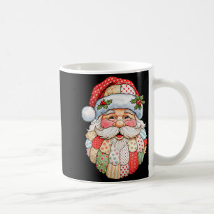 Vintage Santa Claus Gesicht Patchwork Volkskunst W Kaffeetasse