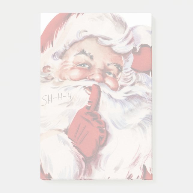 Vintage Santa Claus-Illustration Post-it Klebezettel (Vorderseite)
