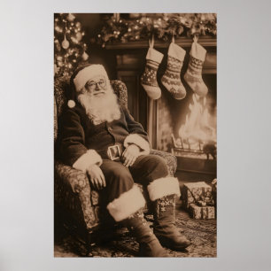 Vintage Santa Claus Kunstgrafik gotisch viktoriani Poster