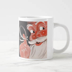 Vintage Santa Claus mit Erinnerungsschnur am Finge Jumbo-Tasse