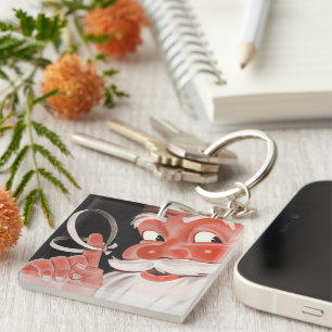 Vintage Santa Claus mit Erinnerungsschnur am Finge Schlüsselanhänger