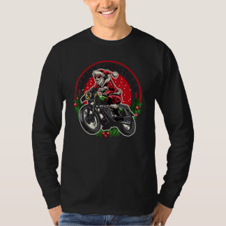 Vintage Santa Claus Motor Men Xmas Tree  Men Chris T-Shirt