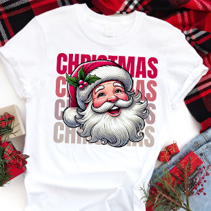 Vintage Santa Claus Weihnachtstypografie Tri-Blend Shirt