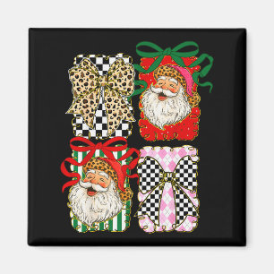 Vintage Santa Coquette Leopard Schleife Vornehme W Magnet