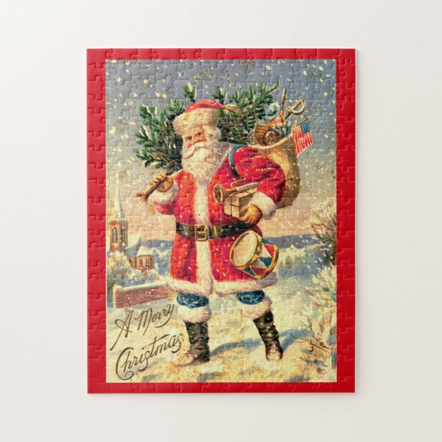 Vintage Santa Delivering Puzzle (Vertikal)