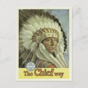 Vintage Santa Fe New Mexico The Chief Way Postkarte