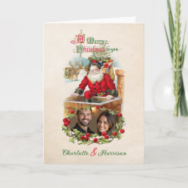 Vintage Santa Foto Weihnachten Karte