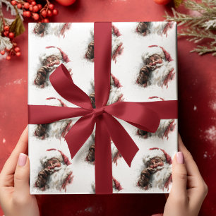 Vintage Santa Foto   Weihnachtspapier Geschenkpapier