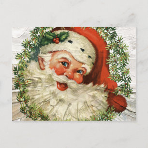 Vintage Santa Grunge Feiertagspostkarte