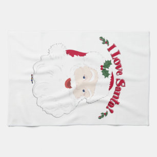 Vintage Santa I Love Santa! Handtuch