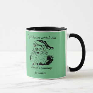 Vintage Santa kommt in die Stadt Tasse
