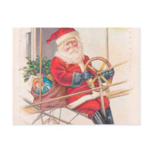 Vintage Santa Luftschiff Fantasie