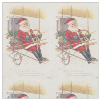 Vintage Santa Luftschiff Fantasie Stoff