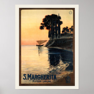 Vintage Santa Margherita Reisewerbung Poster