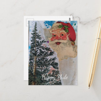 Vintage Santa Mixed Collage Frohe Julzeit Postkarte