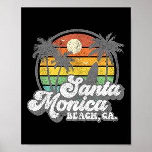 Vintage Santa Monica Beach Kalifornien Surfen Surf Poster