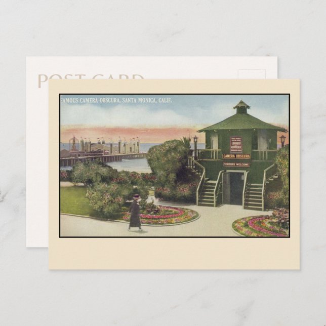 Vintage Santa Monica Kamera Obscura Postkarte (Vorne/Hinten)