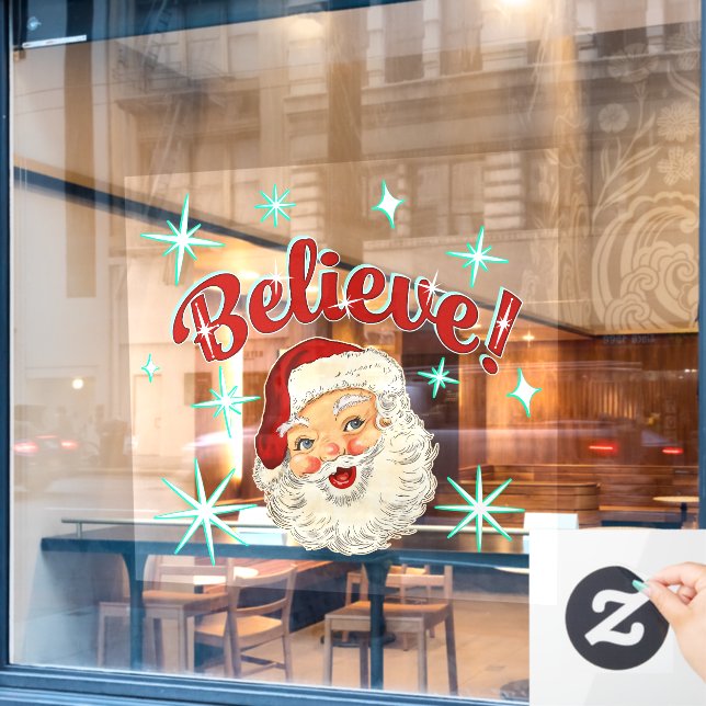 Vintage Santa No 6 Fensteraufkleber (Café-Fenster)