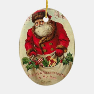 vintage_santa_old_christmas_oval _ornament keramik ornament
