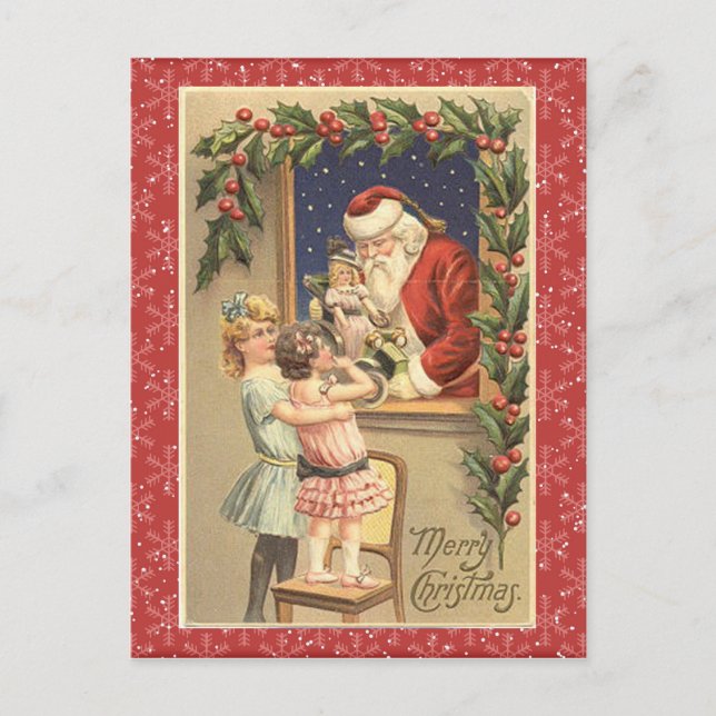 Vintage Santa Postkarte (Vorderseite)