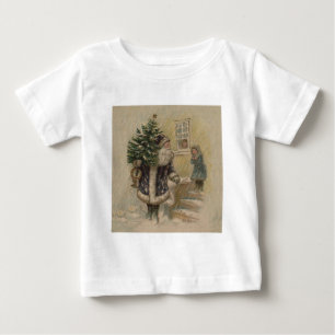 Vintage Santa Schnee Weihnachtsbaum Baby T-shirt
