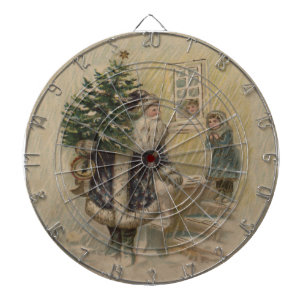Vintage Santa Schnee Weihnachtsbaum Dartscheibe