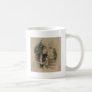 Vintage Santa Schnee Weihnachtsbaum Tasse