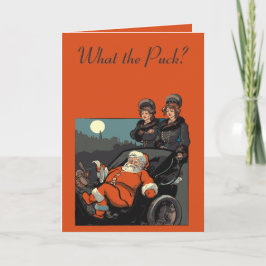 Vintage Santa Sleigh A Stroller and Nurse Maids Karte