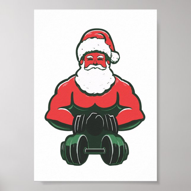 Vintage Santa Strongman – Muscular Santa Poster (Vorne)
