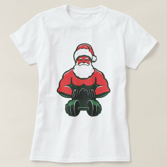Vintage Santa Strongman – Muscular Santa T-Shirt (Design vorne)