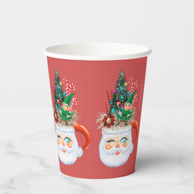 Vintage Santa Tasse Paper Cups Pappbecher (Rückseite)