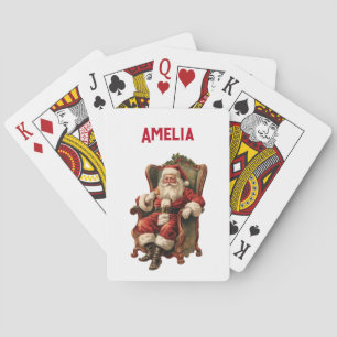 Vintage Santa Traditionelles Weihnachten Spielkarten