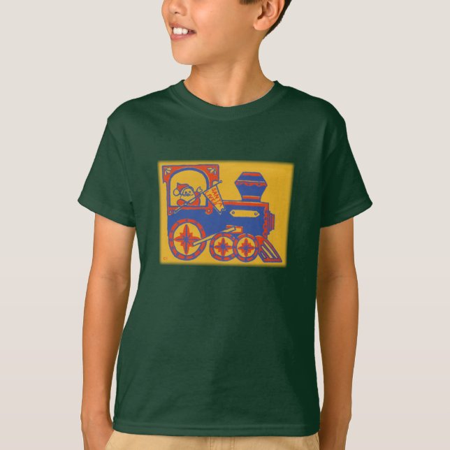 Vintage Santa Train Blockausgabe T-Shirt (Vorderseite)