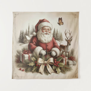 Vintage Santa Wandteppich