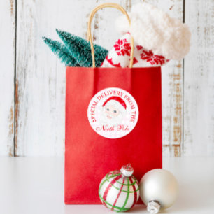 Vintage-Santa-Weihnachtsgeschenke im Prep-Stil Runder Aufkleber